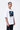 White Relaxed Fit Crew Neck T-Shirt with UV Flower Sticker - Genes Lecoanet Hemant