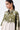 Women's Canopy Print Oversized Cotton Poplin Shirt Bright Olive Sand - Genes Lecoanet Hemant