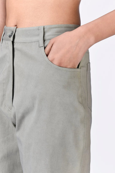 Women's Cotton Heavy Twill Trousers -Taupe - Genes Lecoanet Hemant