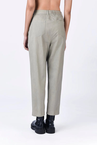Women's Cotton Heavy Twill Trousers -Taupe - Genes Lecoanet Hemant