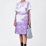 Women's Landscape Print A-Line Cotton Poplin Dress-Amethyst - Genes Lecoanet Hemant