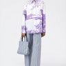 Women's Landscape Print Easy Fit Cotton Poplin Shirt-Amethyst - Genes Lecoanet Hemant