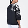 Women's Orchid Print Straight Fit Cotton Poplin Top Black - Genes Lecoanet Hemant