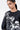 Women's Orchid Print Straight Fit Cotton Poplin Top Black - Genes Lecoanet Hemant