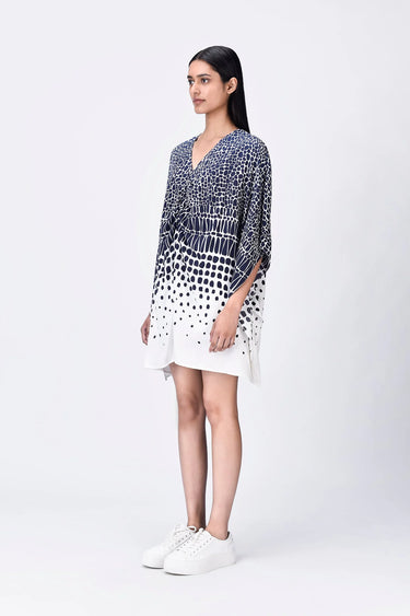 Women's Oversized Modal Top Blue & Black - Genes Lecoanet Hemant