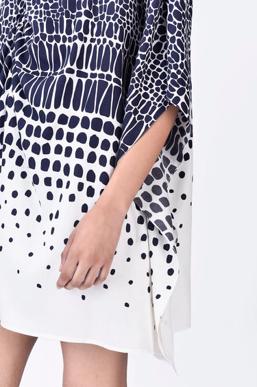 Women's Oversized Modal Top Blue & Black - Genes Lecoanet Hemant