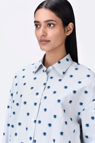 Women's Stripe Gize Cotton Dress - Genes Lecoanet Hemant