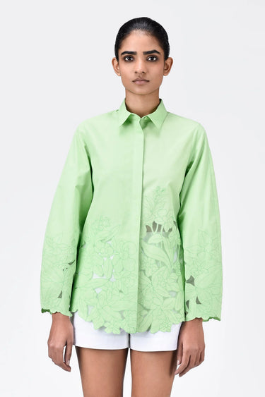 Women's Tropical Embroidery Regular Fit Shirt - Genes Lecoanet Hemant
