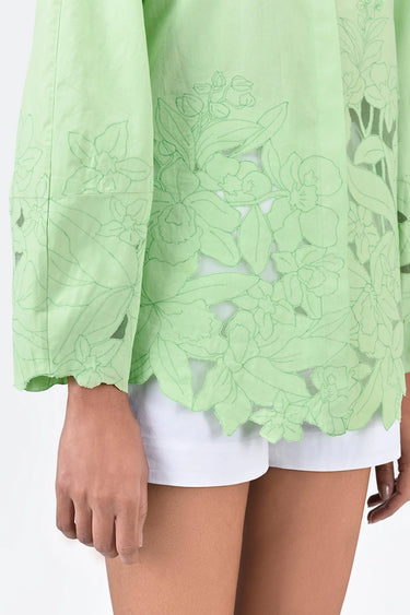 Women's Tropical Embroidery Regular Fit Shirt - Genes Lecoanet Hemant