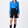 Women's Viscose Satin Shirt -Azure Blue - Genes Lecoanet Hemant