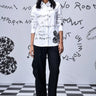 Women Scribble Text Semi Fit Shirt - Genes Online Store