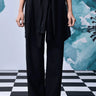 Wool Deconstructed Loose Fit Pants- Black - Genes Online Store