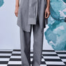 Wool Deconstructed Loose Fit Pants- Pearl Grey - Genes Online Store