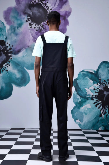 Wool Dungaree Relax Fit -Black - Genes Online Store