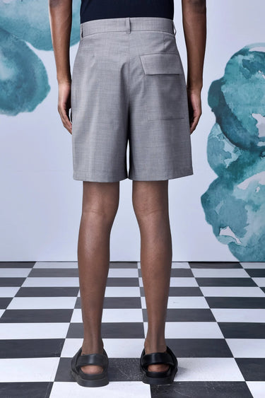 Wool Relax Fit Shorts- Pearl Grey - Genes Online Store