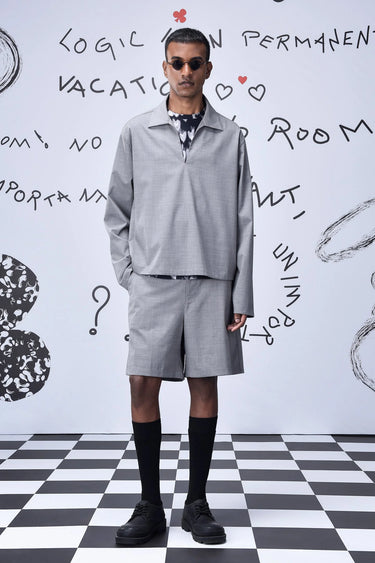 Wool Relax Fit Top- Pearl Grey - Genes Online Store