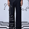Wool Scribble Text Straight Fit Trouser - Genes Online Store