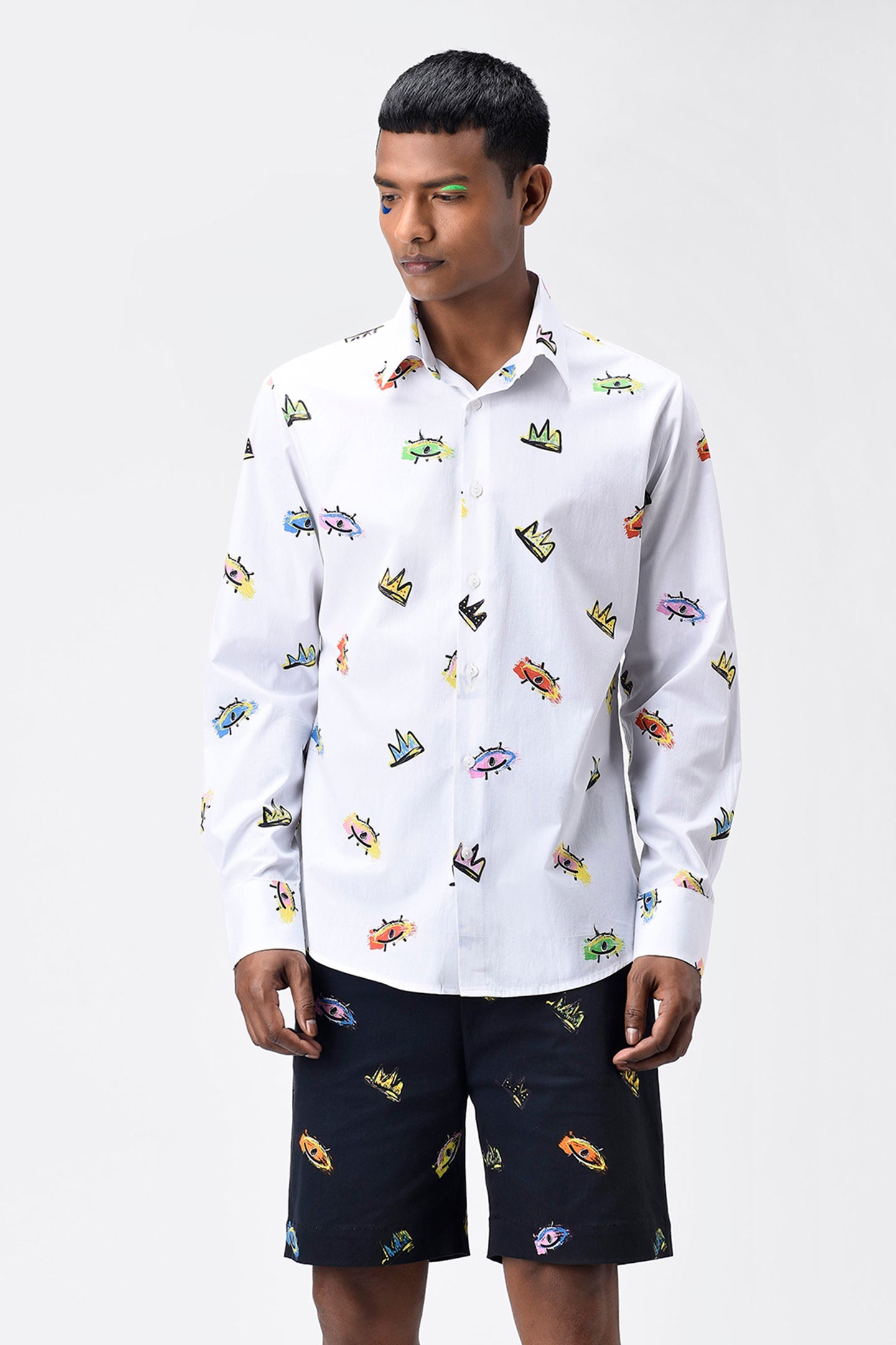 Mens Shirt With Multicolor Print