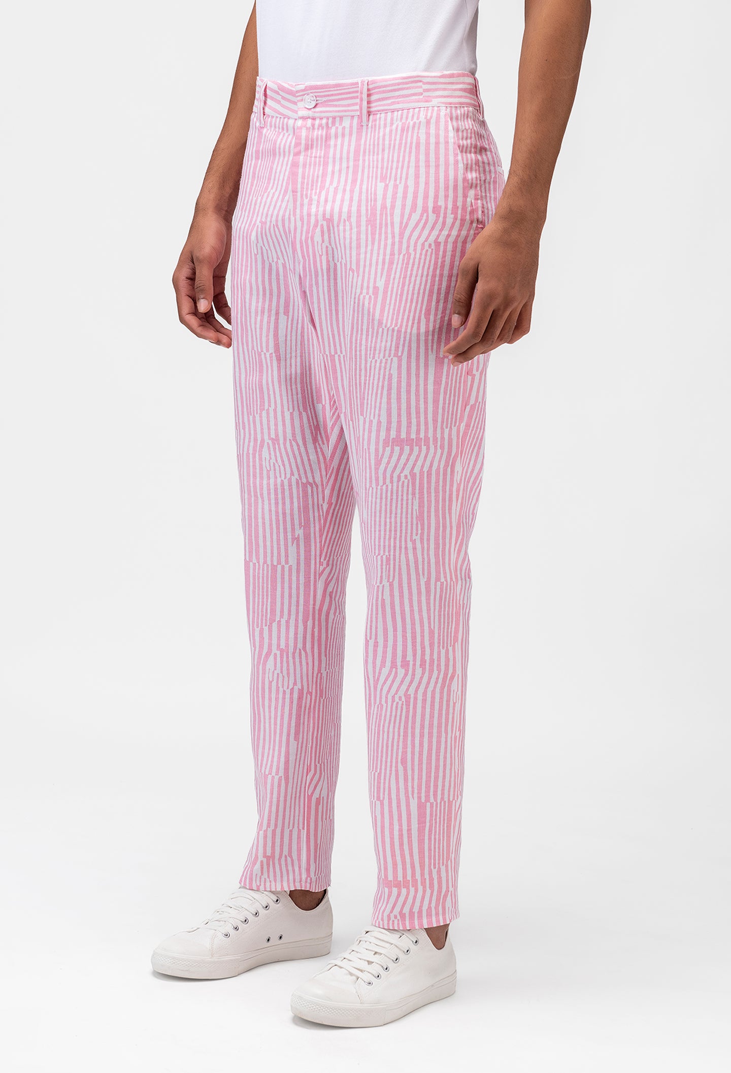 Printed Linen Mens Trousers