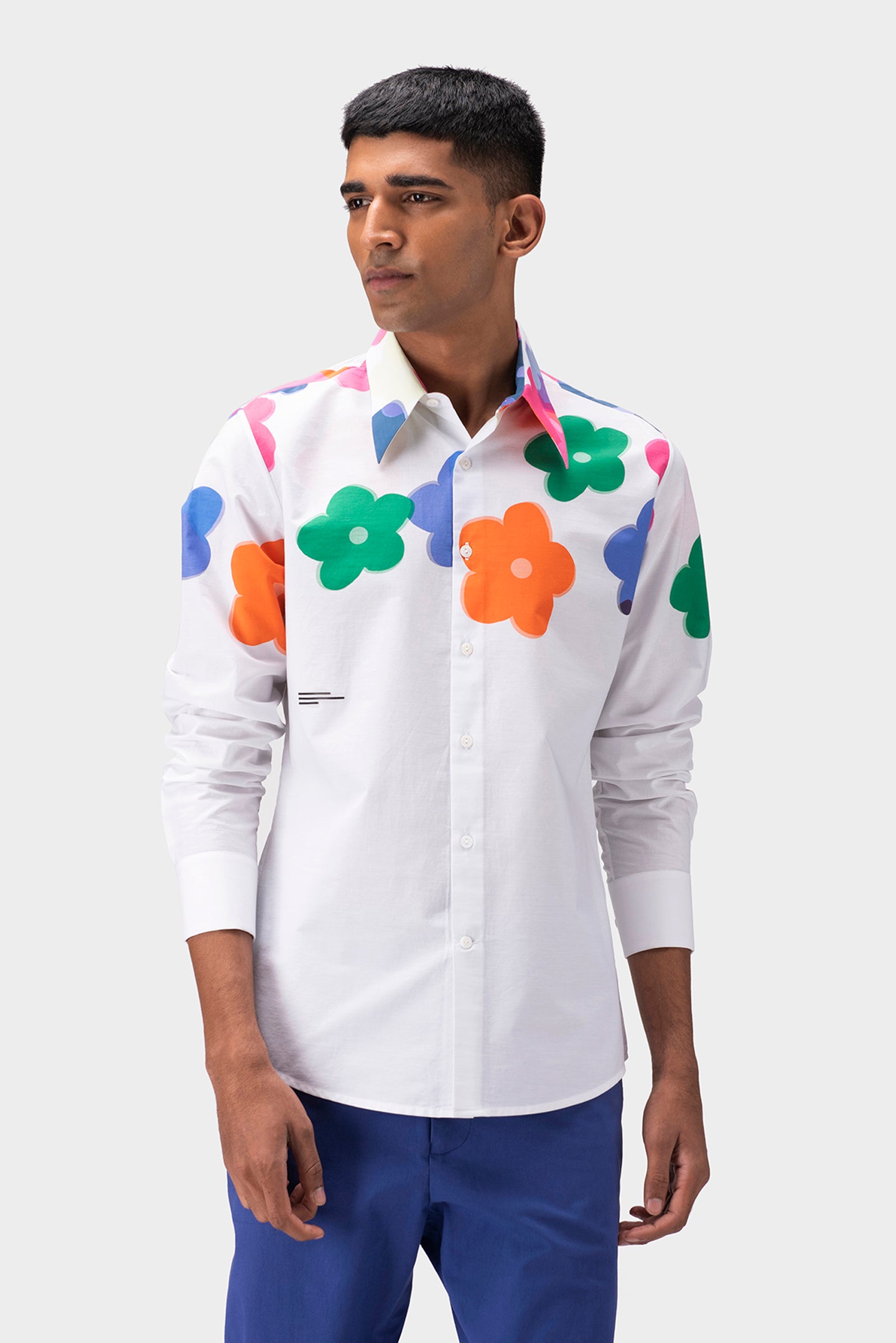 Multicolored Floral Print Mens Shirt