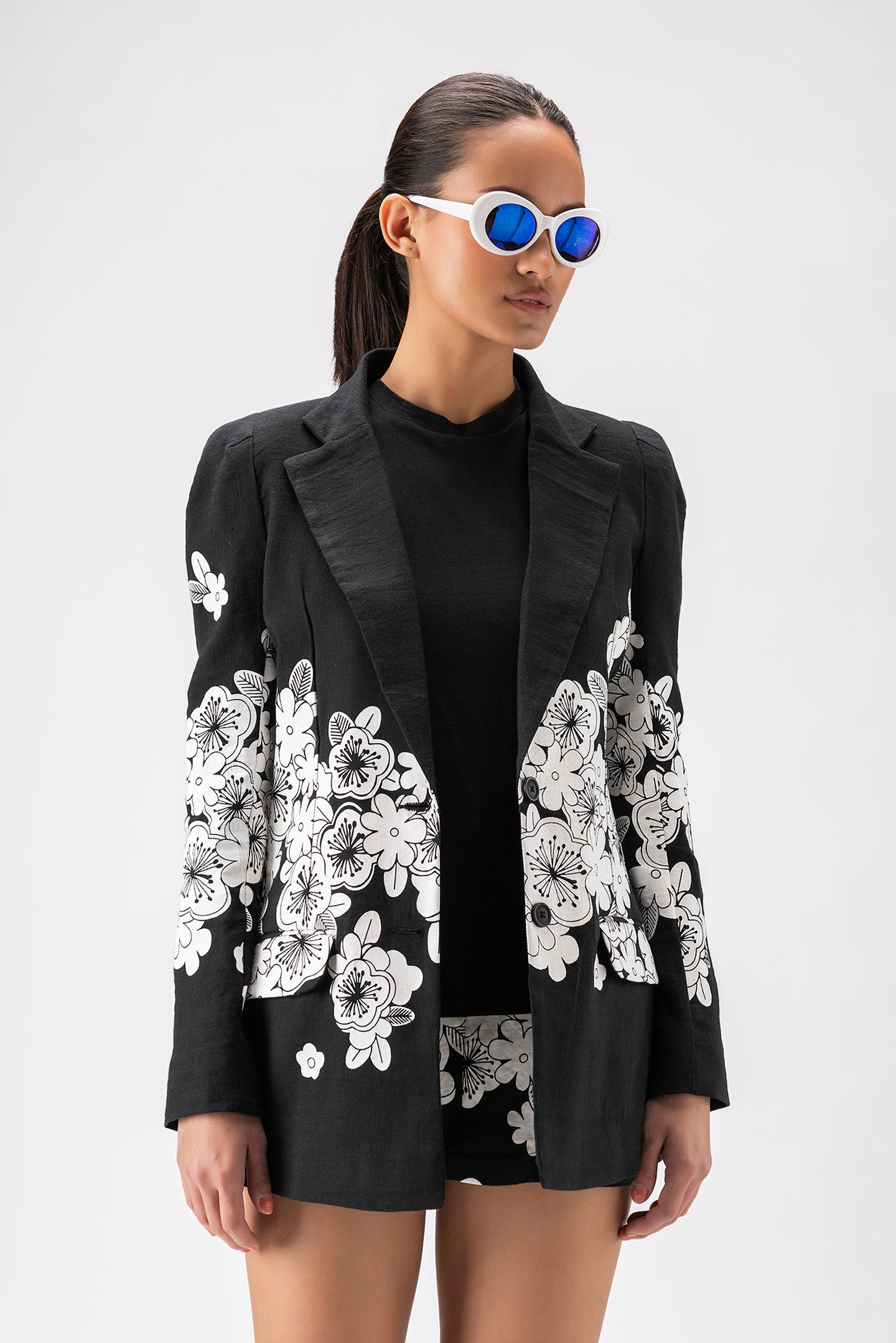 Full Bloom Womens Linen Blazer Jacket