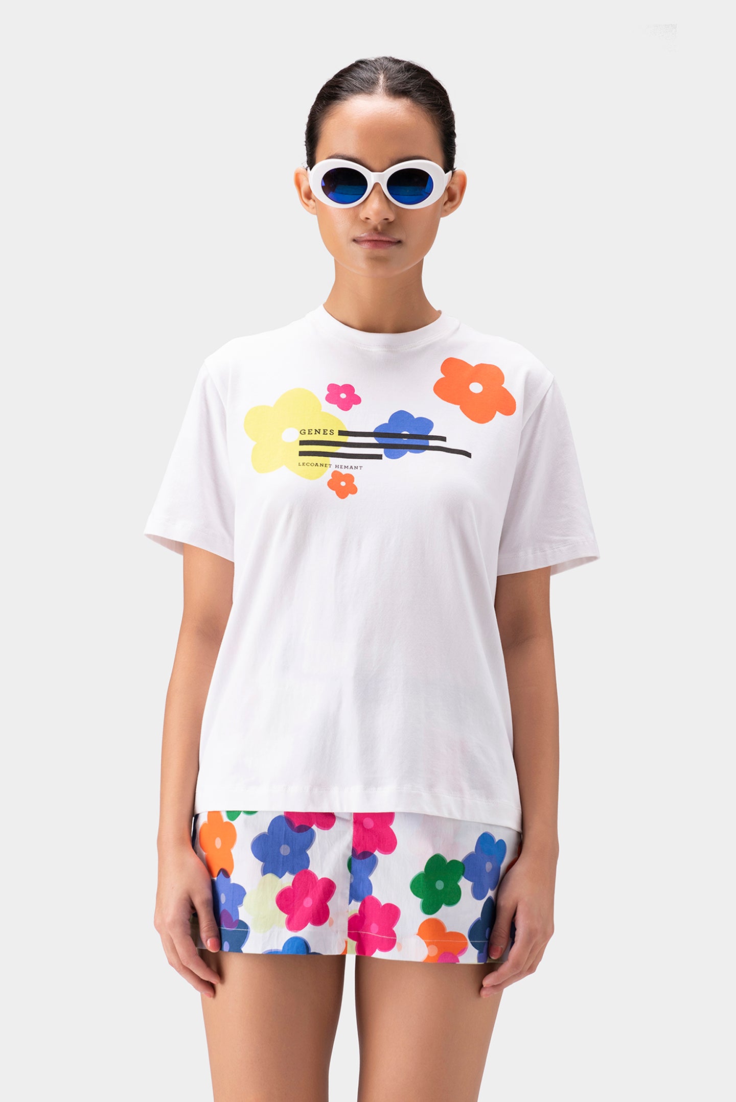 Multicolored Genes Florals Womens T-Shirt