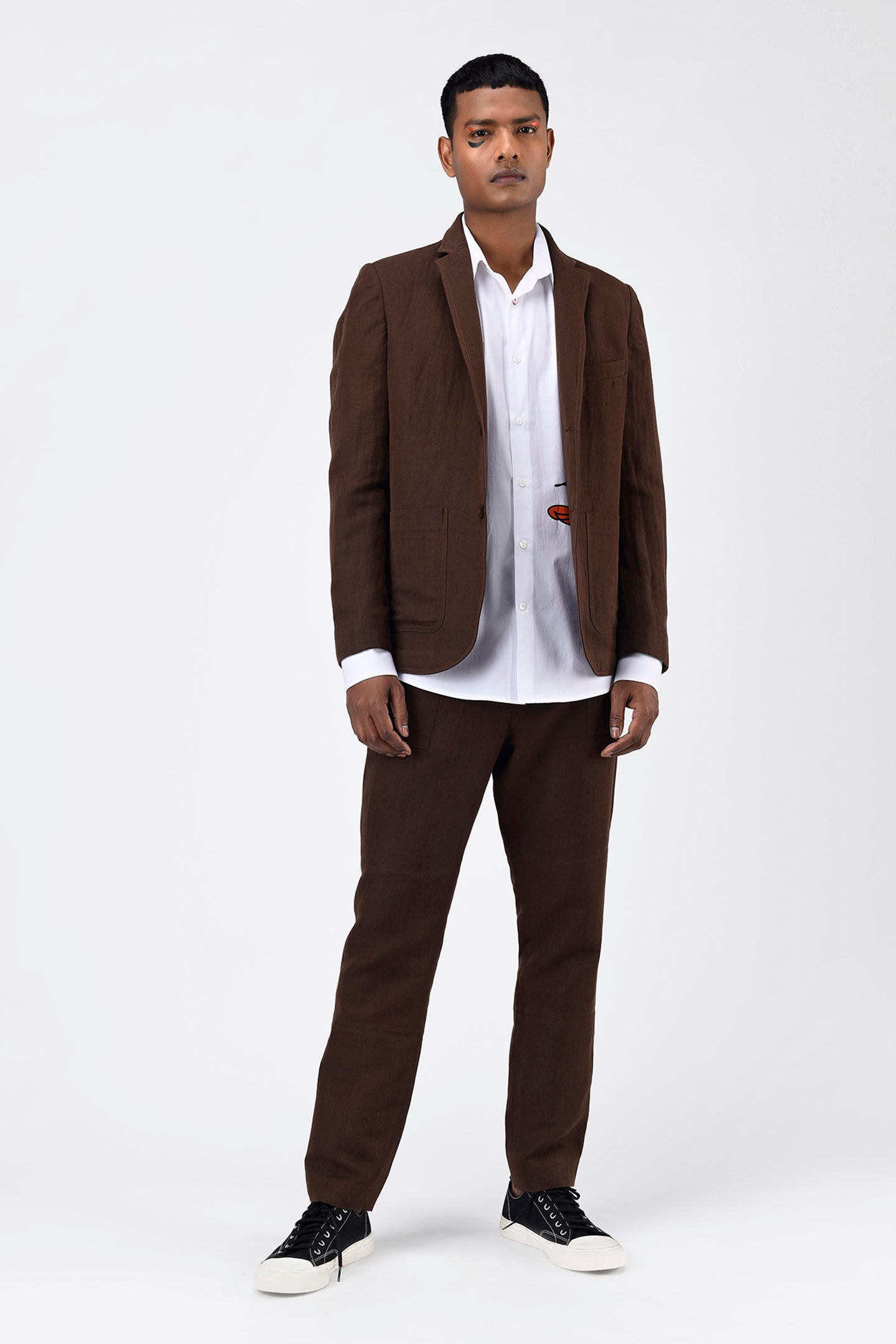 Umber Brown Mens Linen Jacket