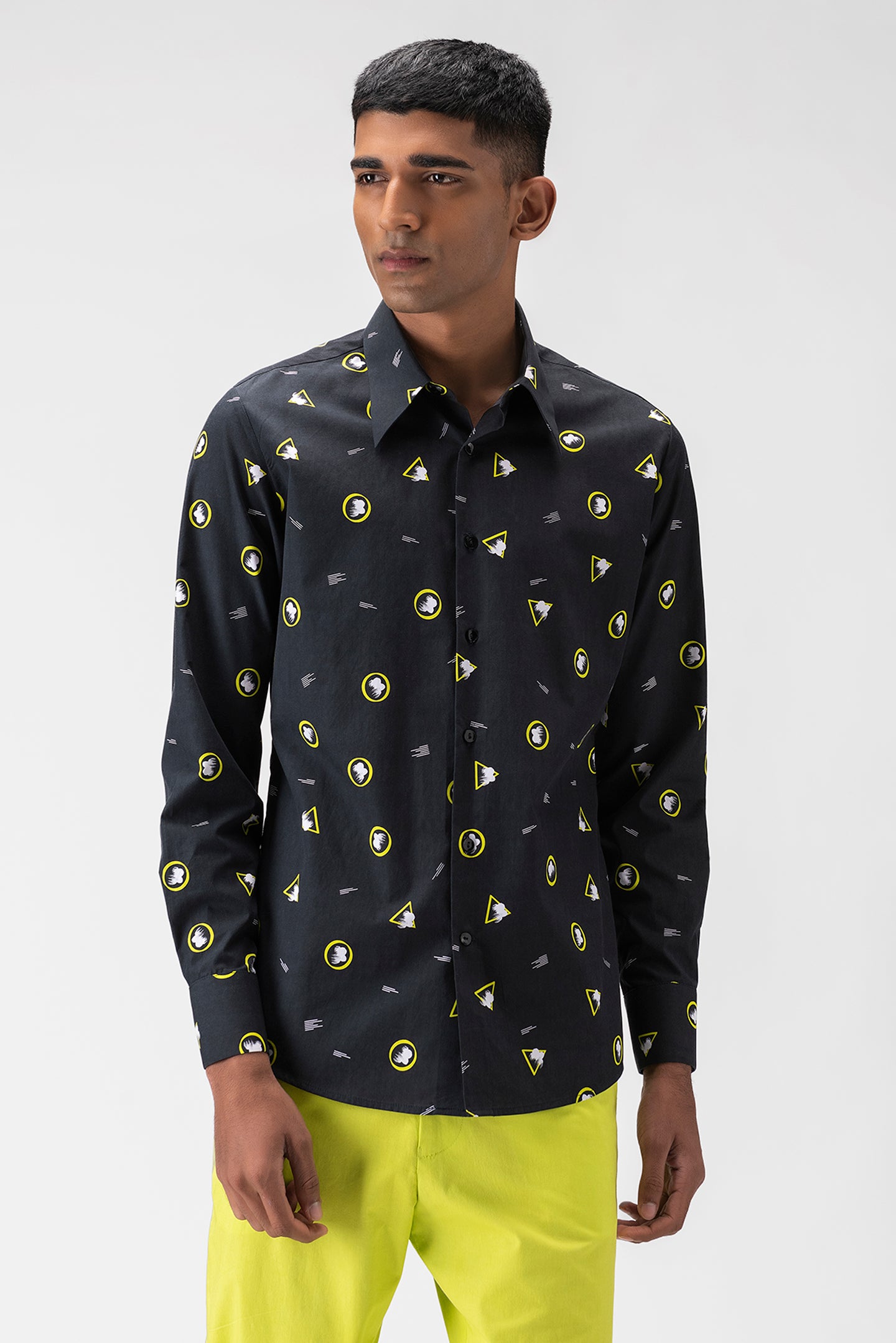 Floral Iconography Shirt With Cuban Collar