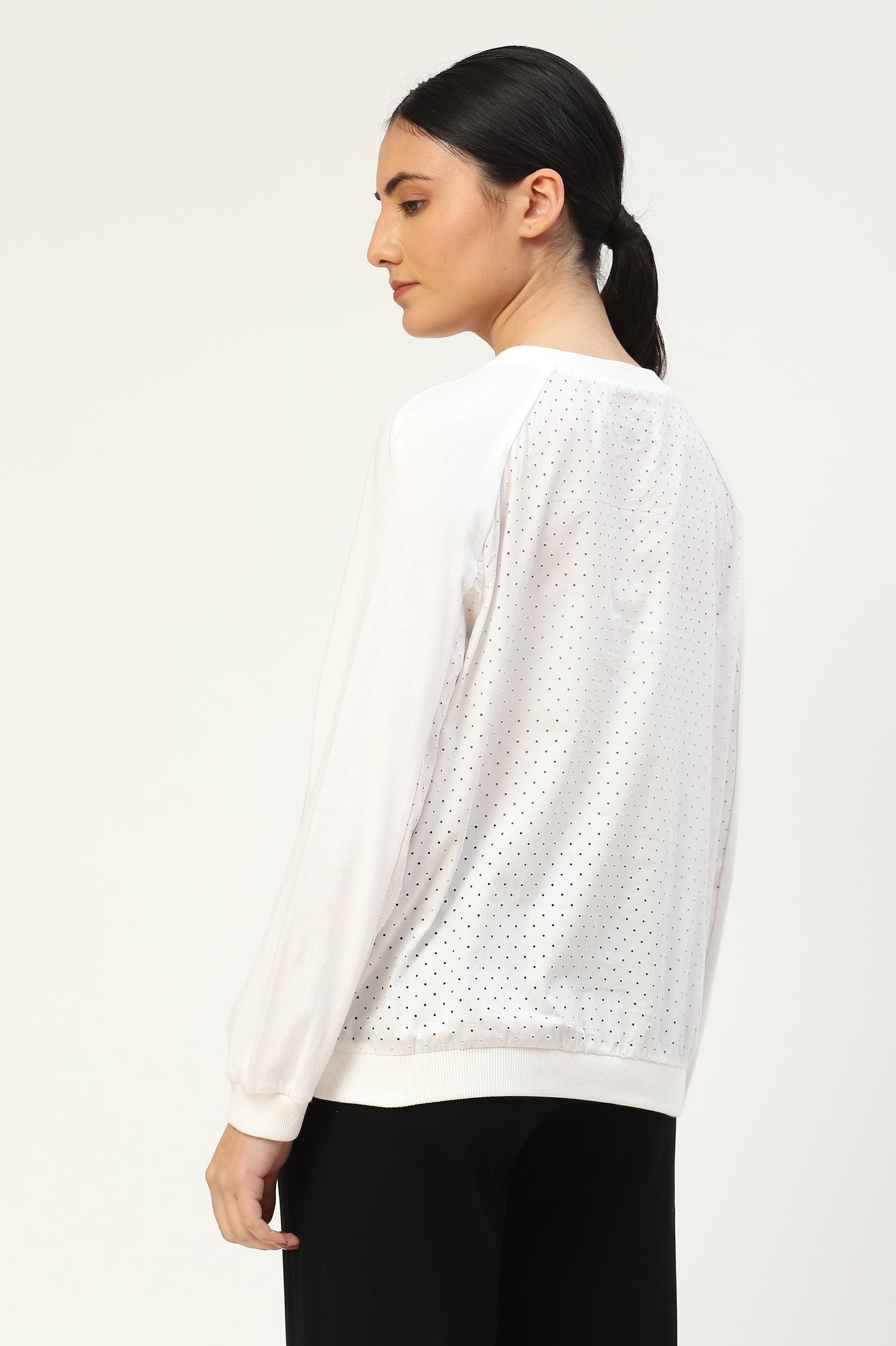 Perforated Full Sleeves Top