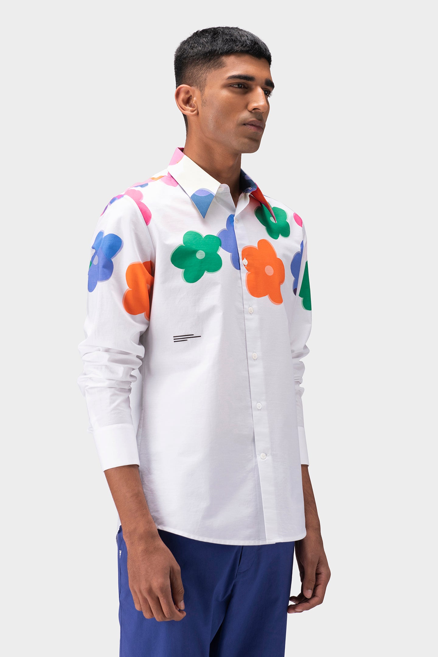 Multicolored Floral Print Mens Shirt