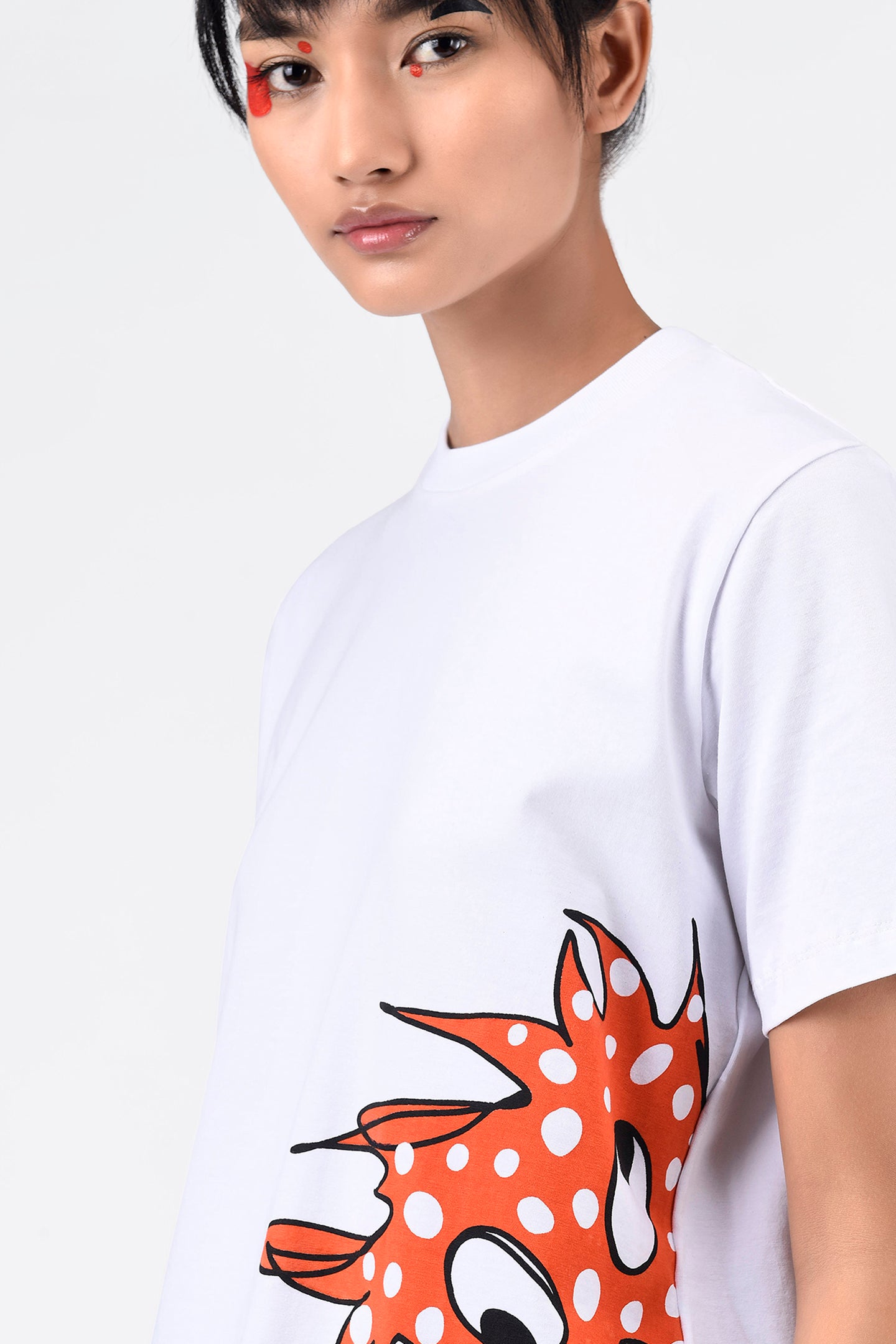 Polka Face Printed Womens T Shirt