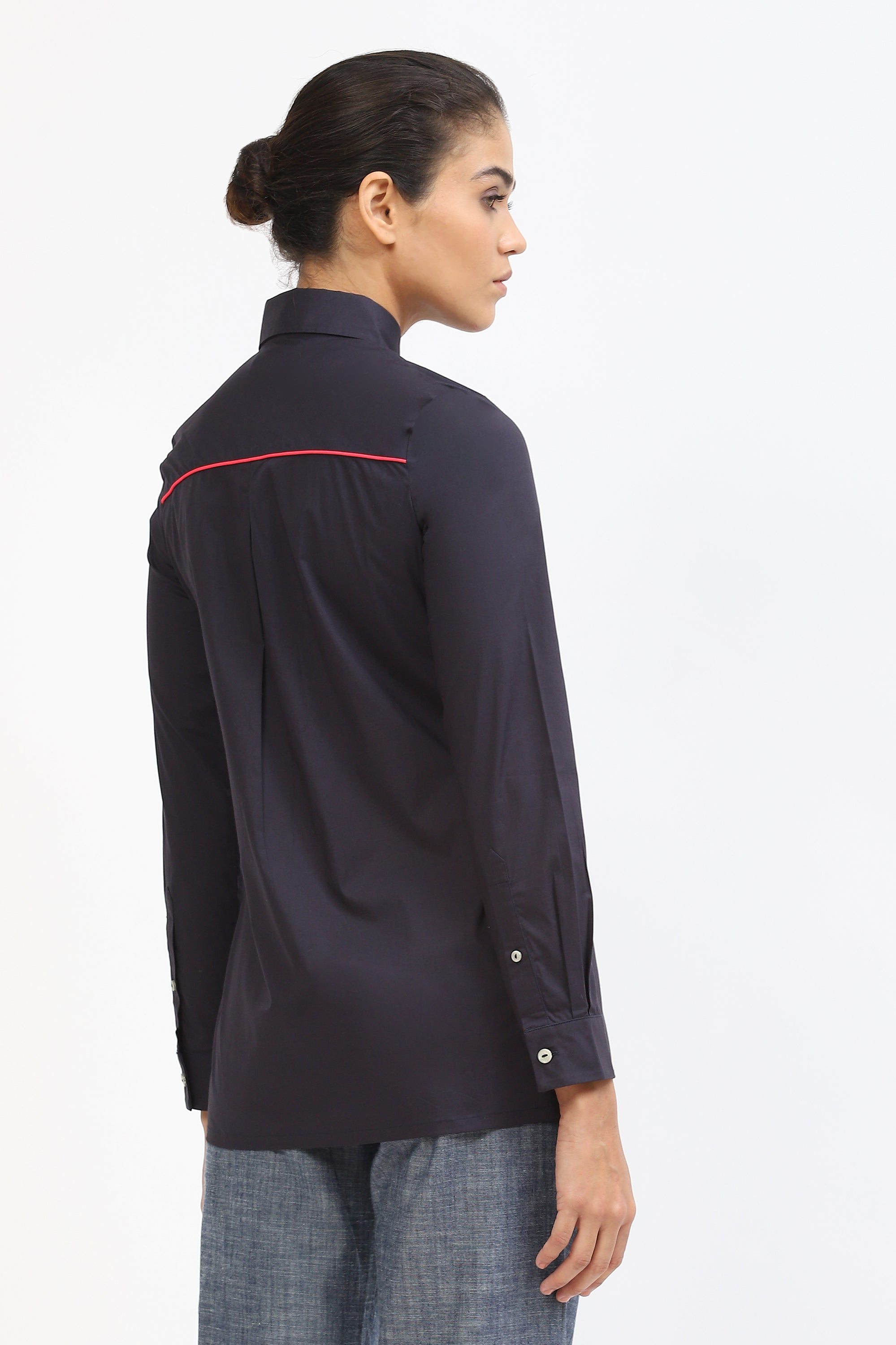 Womens Shirt With Contrast Piping