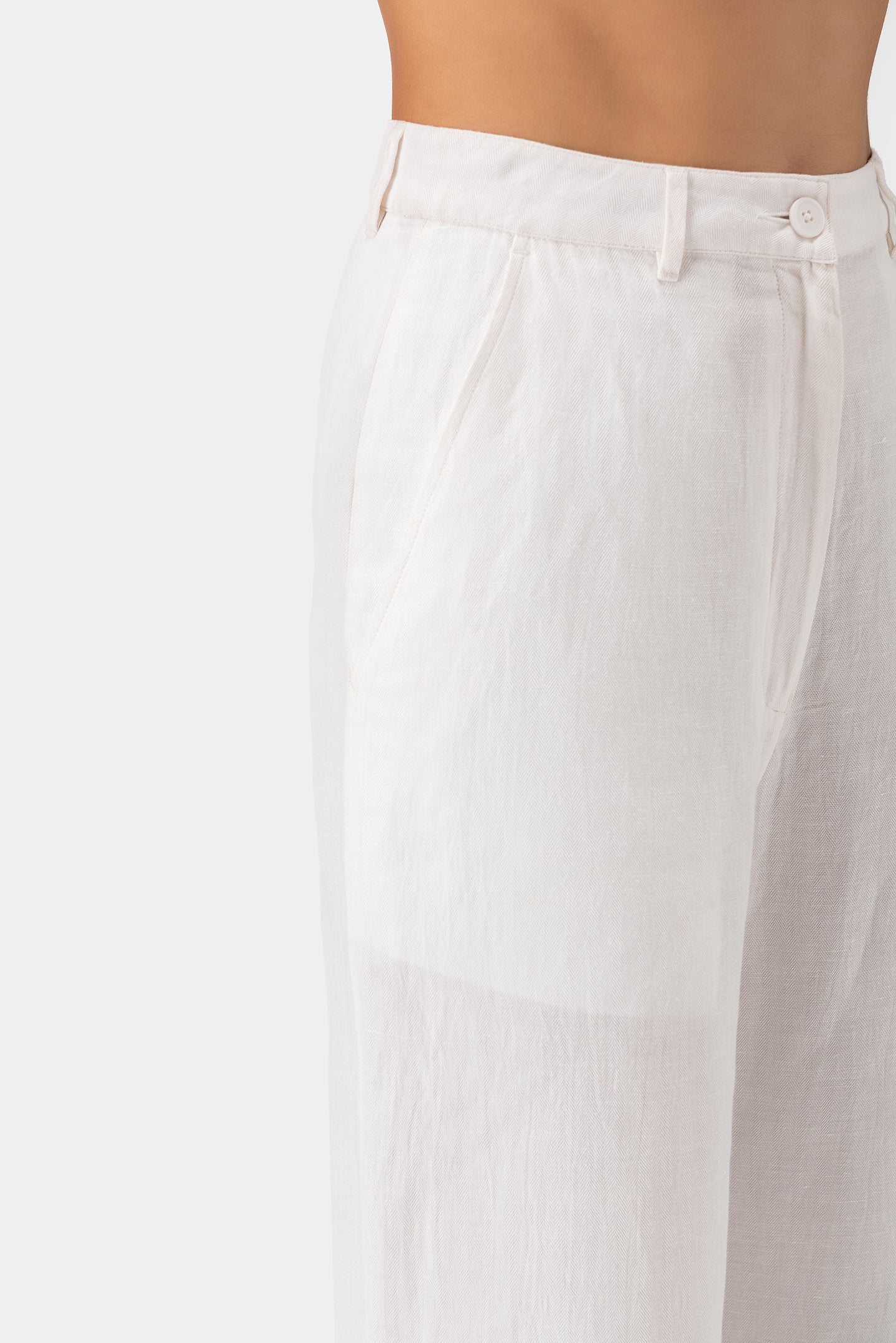 Womens Linen Flared Trousers