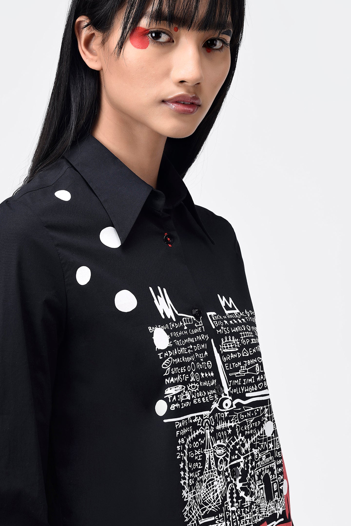 Printed Womens Shirt Paris To Delhi Edit