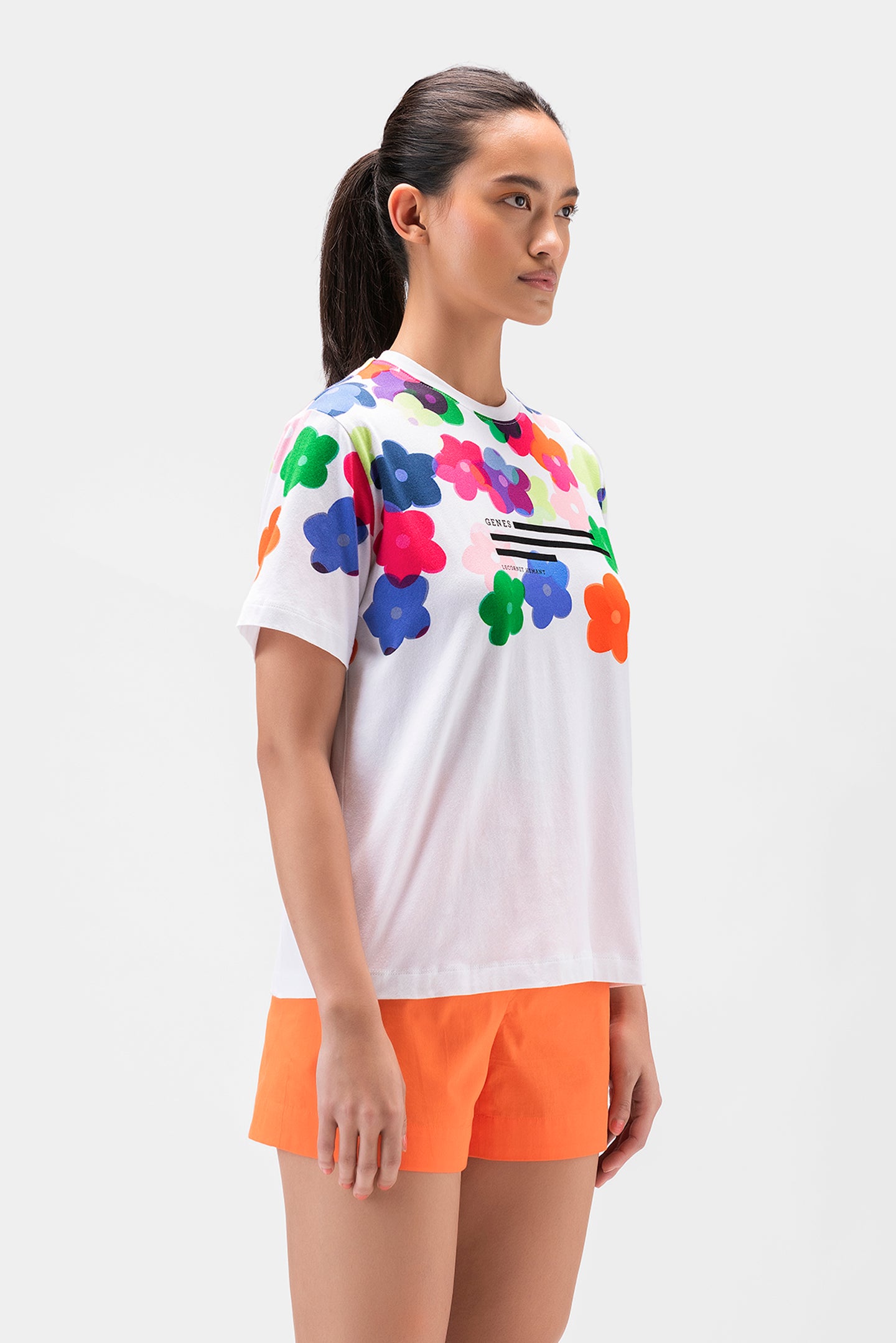 Multicolored Floral Print Womens T-Shirt