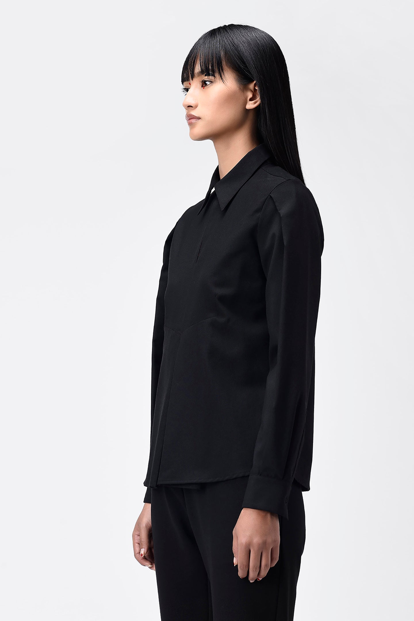 A Line Tailored Shirt With Statement Darts