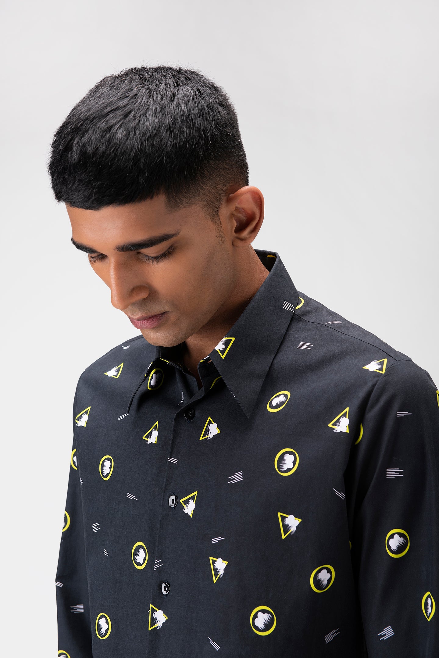 Floral Iconography Shirt With Cuban Collar