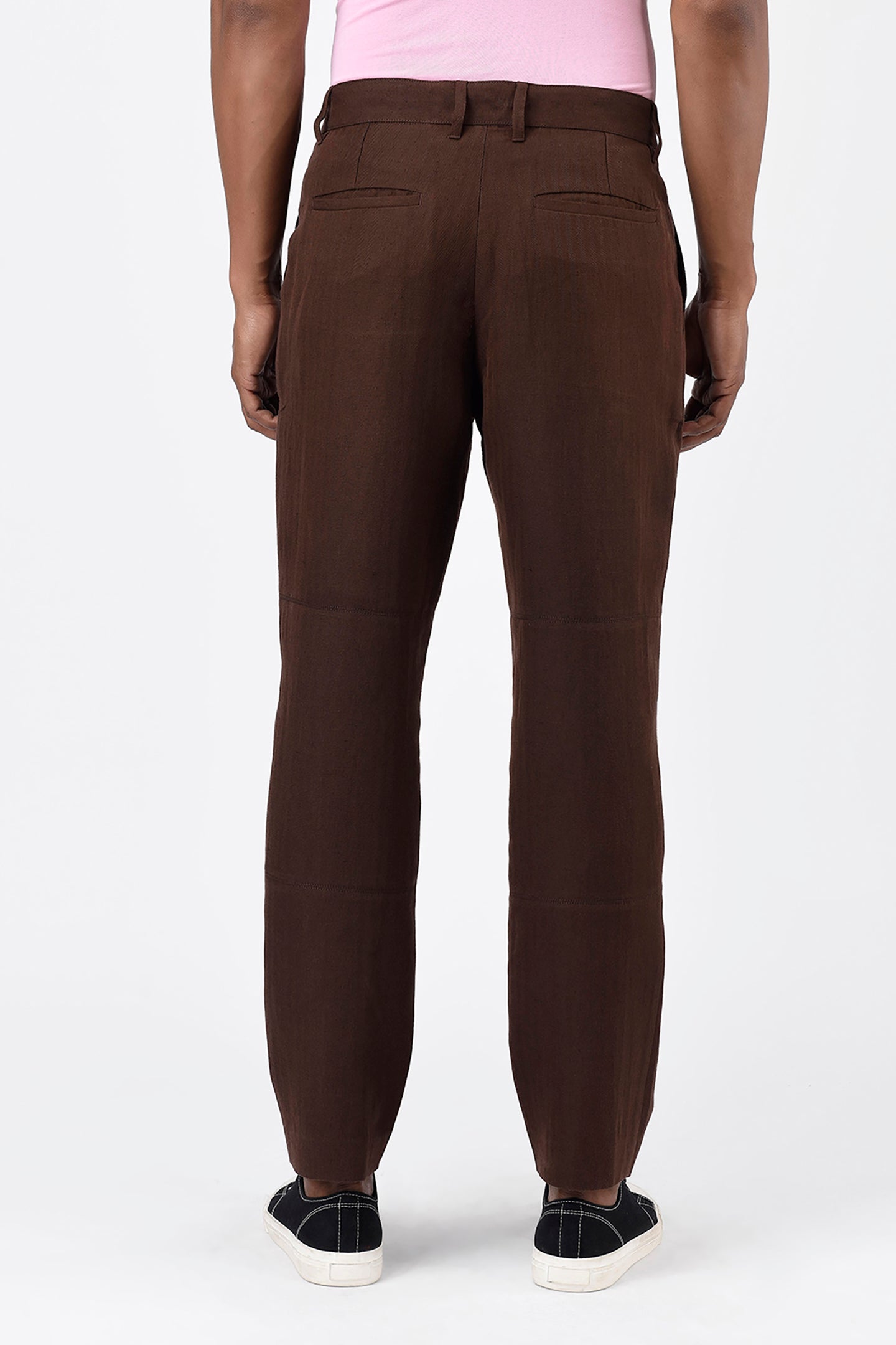 Umber Brown Mens Linen Trousers