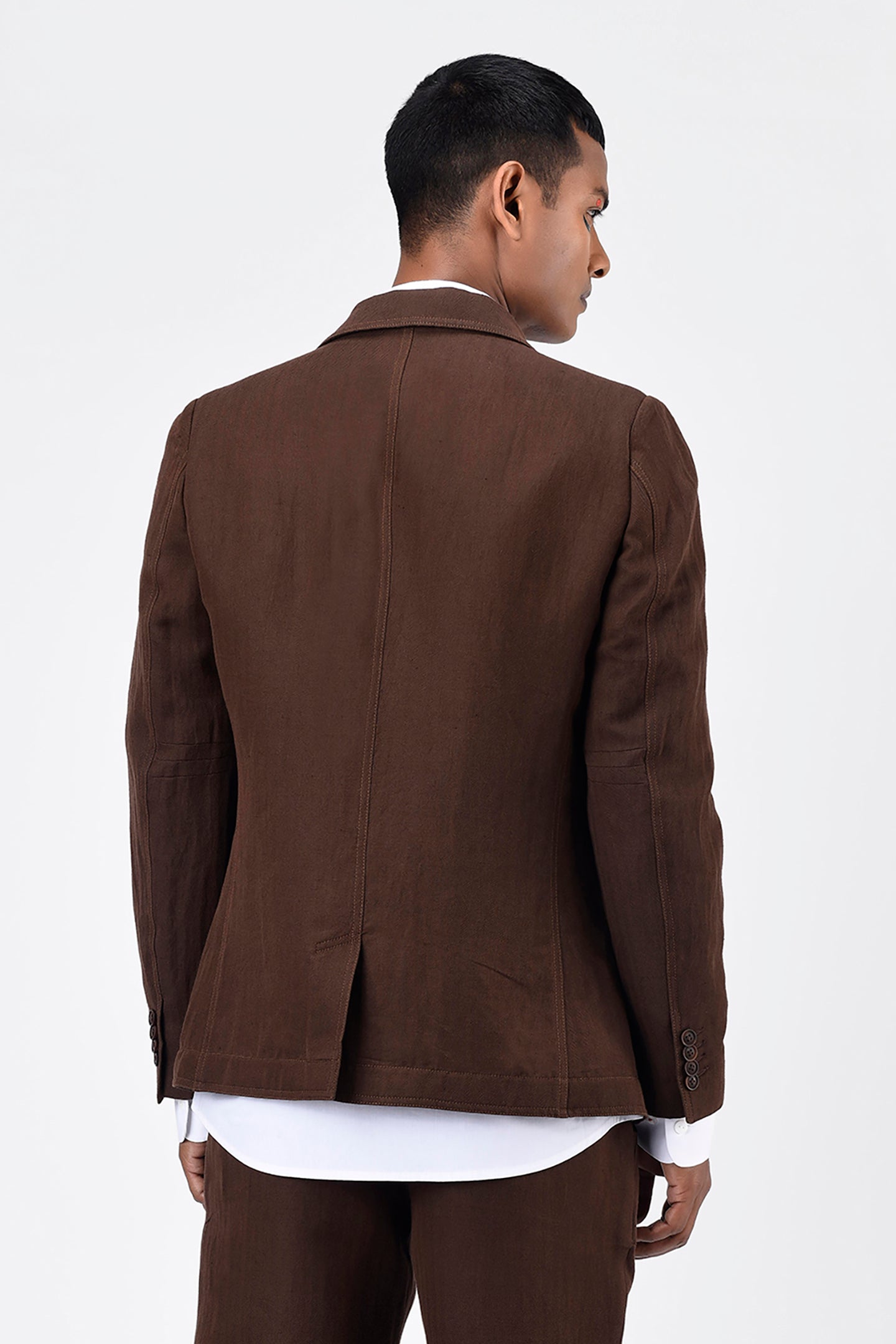 Umber Brown Mens Linen Jacket