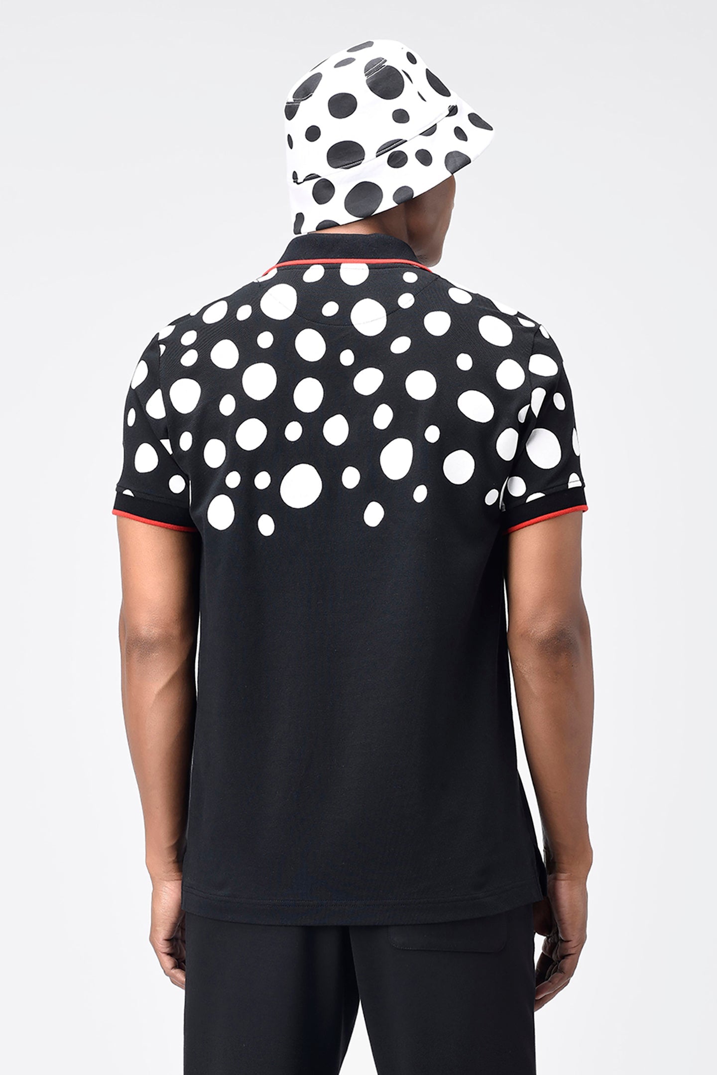 Polka Dot Printed Mens Polo T-Shirt