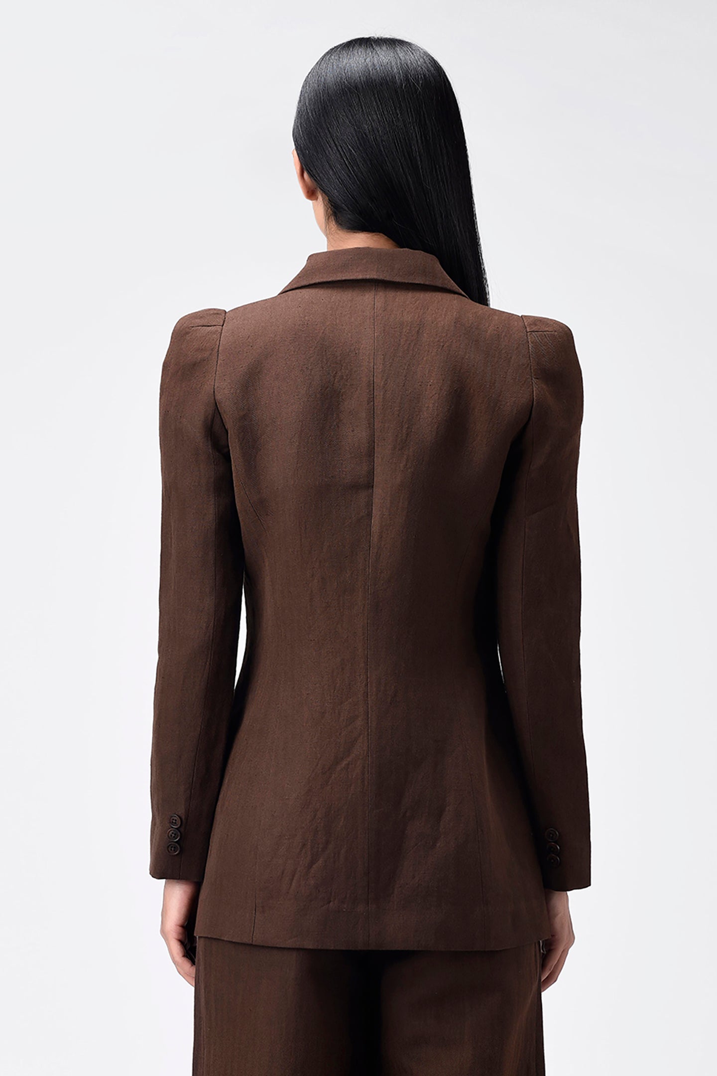 Umber Brown Womens Linen Jacket
