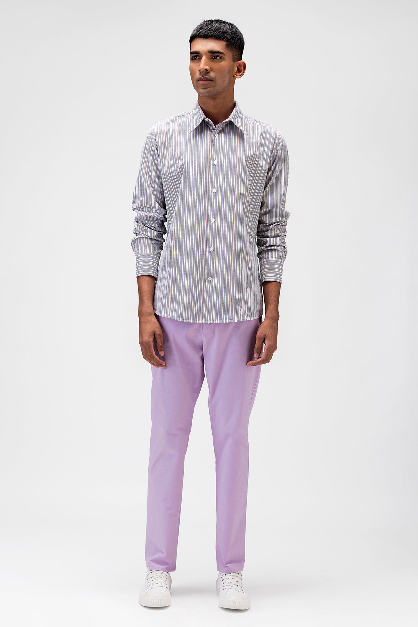 Twill Mens Trousers With Constructed Pocket