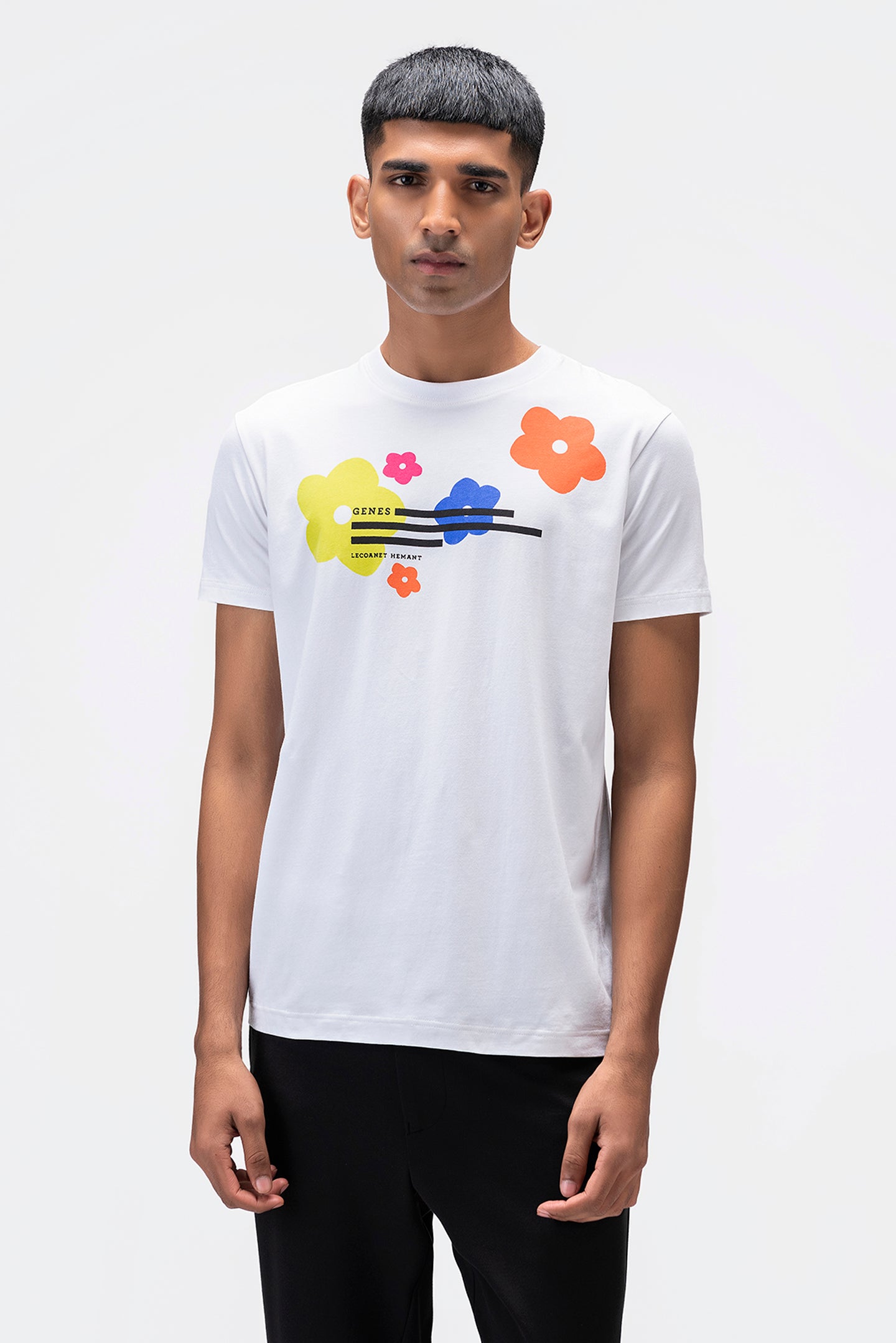 Multicolored Genes Florals Mens T-shirt
