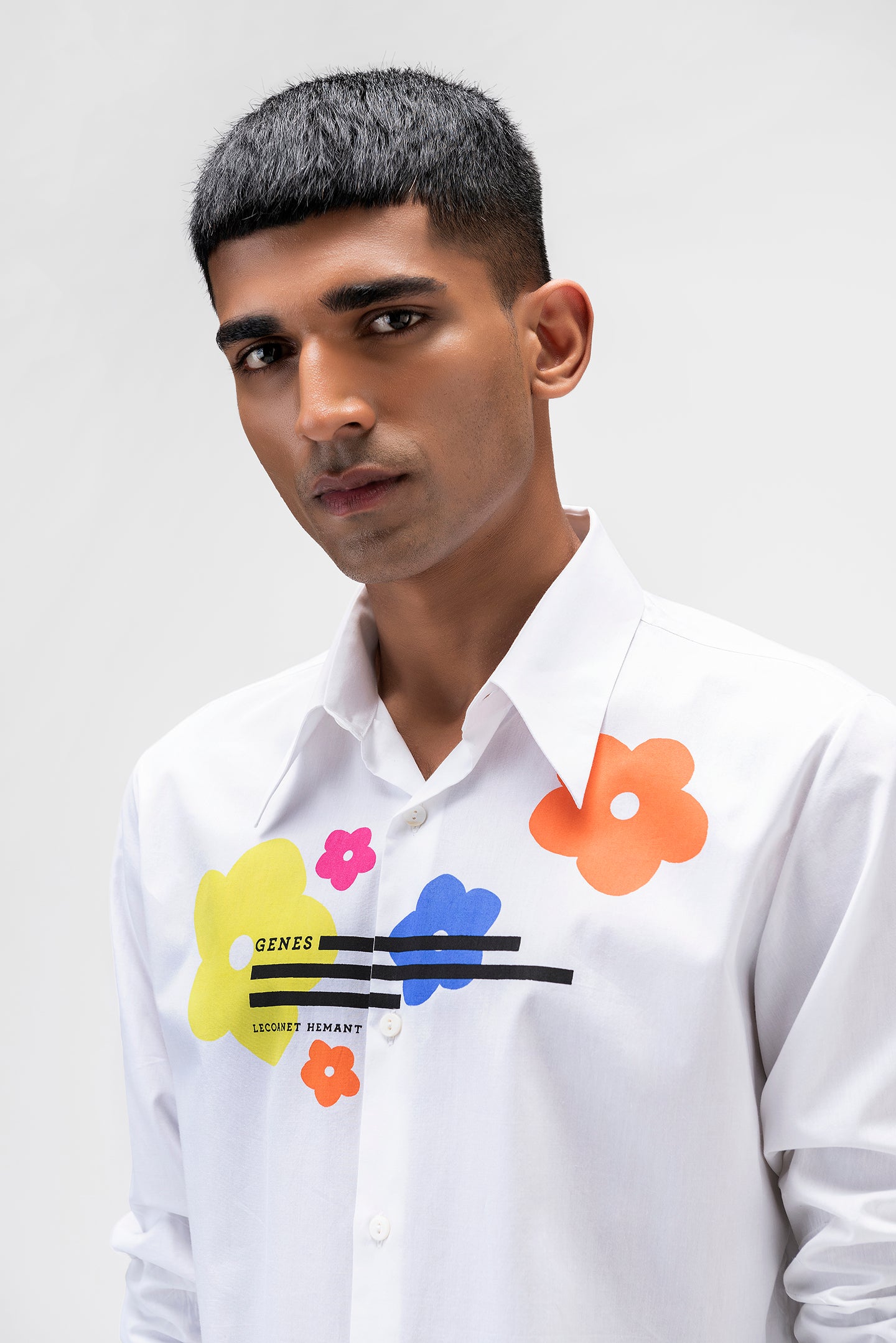 Multicolored Genes Florals Mens Shirt