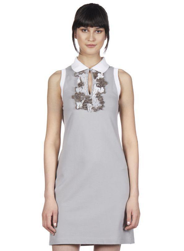 CLOUDY RUFFLED POLO DRESS - Genes online store 2020